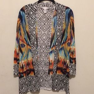 Chico’s Multicolored Lightweight Knit Cardigan